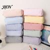 Travel Digital Accessories Storage Striped Pencil Case, Large Capacity with Full-Opening Zipper Organizer, Durable Fabric Pen Pouch Polyester