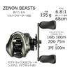 Катушка для заброса приманки AbuGarcia ZENON BEAST6 только для пресной воды, под правую руку