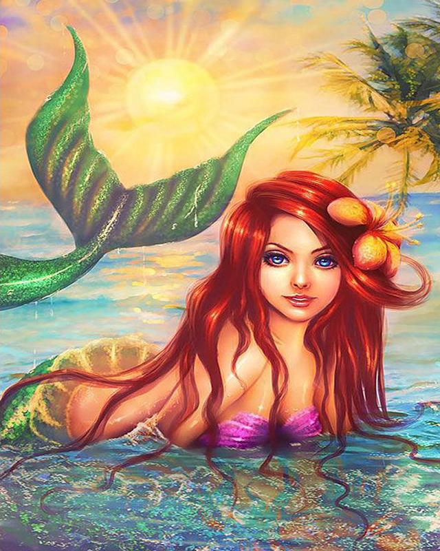 5D DIY алмазная живопись Русалка полная дрель вышивка крестиком Алмазная вышивка феи и животные домашняя картина горный хрусталь подарок ручной работы