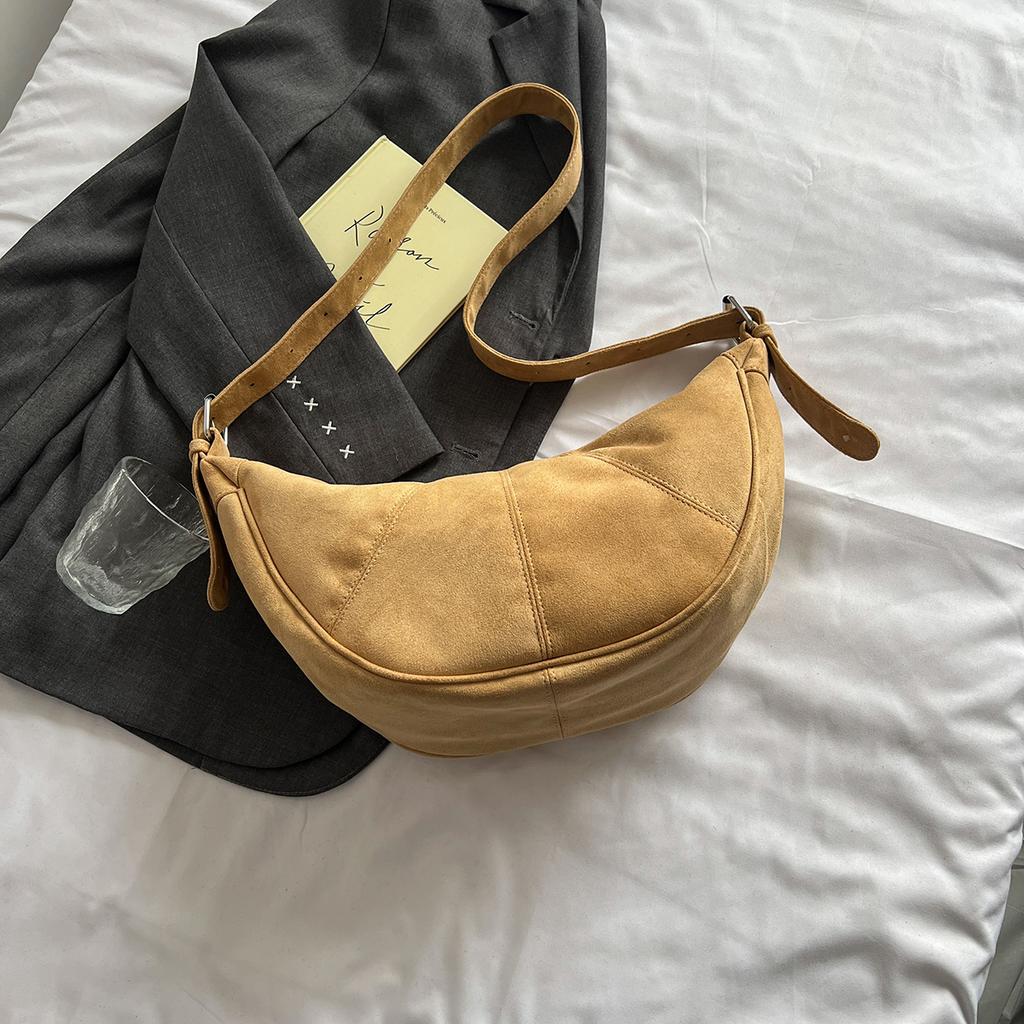 Женская мода искусственная замша мягкие сумки и кошельки винтаж 2024 зима новый тренд Y2K подмышечная сумка женская сумка через плечо