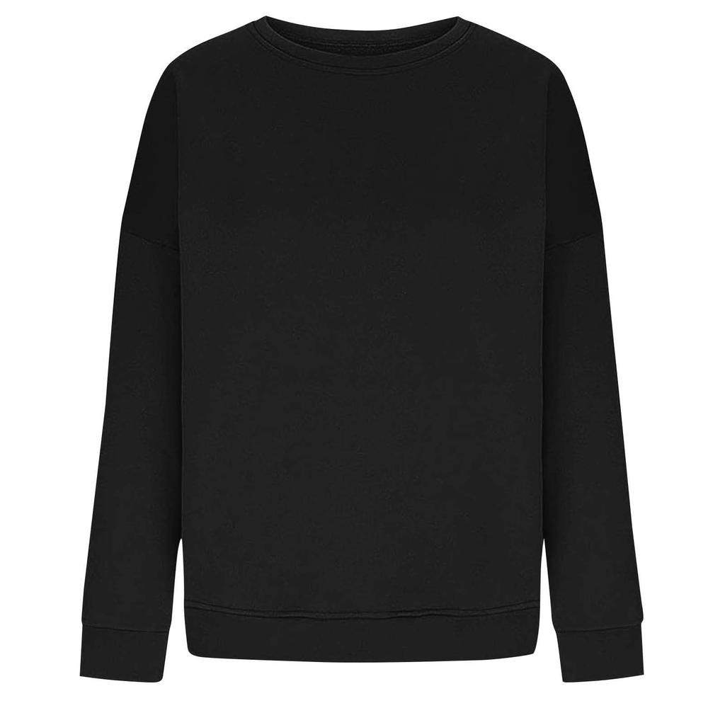 Толстовка большого размера для женщин, оверсайз, с круглым вырезом, с длинным рукавом, пуловер