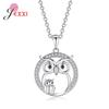 Fast Shipping Women Girls 925 Sterling Silver Color AAAA Cubic Zirconia Pendant Owl Necklaces Nighthawk Necklace Top Sale