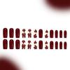 Autumn Winter Press On Nail Set of 24 Glossy Maple Leaf Design Easy Application Comfort Fit