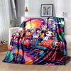 Cute Fox in Starry Mountain Night Fleece Blanket, Warm Throw Blanket for Living Room, Office, Game Pad, Gift Idea