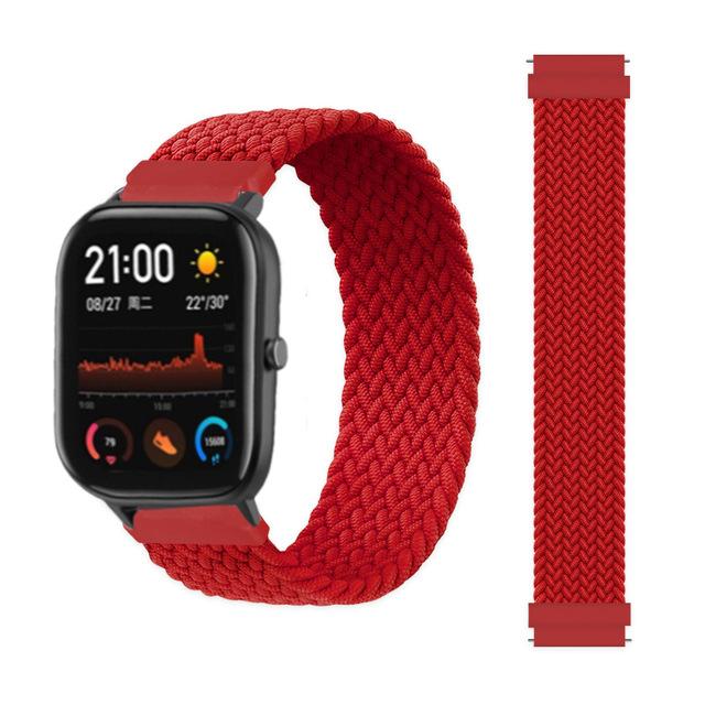 20 мм 22 мм ремешки для часов для Amazfit GTS/4/3/2/2e/GTS2 Mini/GTR 4/3 pro/GTR2/2e/2 Плетеный solo loop Браслет Amazfit bip 6 5 ремешок