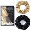 2PCS 100% Natural Silk Black Gold Hair Ties High Quality Hair Scrunchies Women Big Hairbands Hair Accessories Non-slip