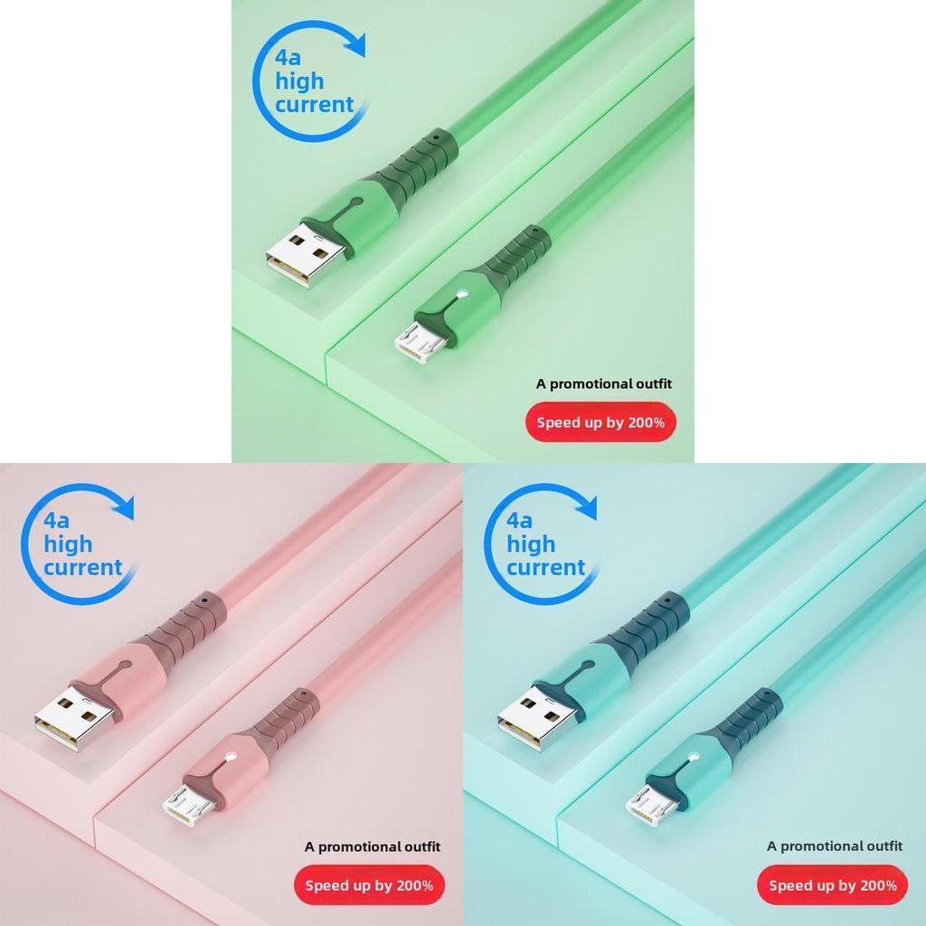 Быстрозарядный кабель Micro USB для Huawei Vivo Xiaomi Oppo, жидкий силикон, 15 м