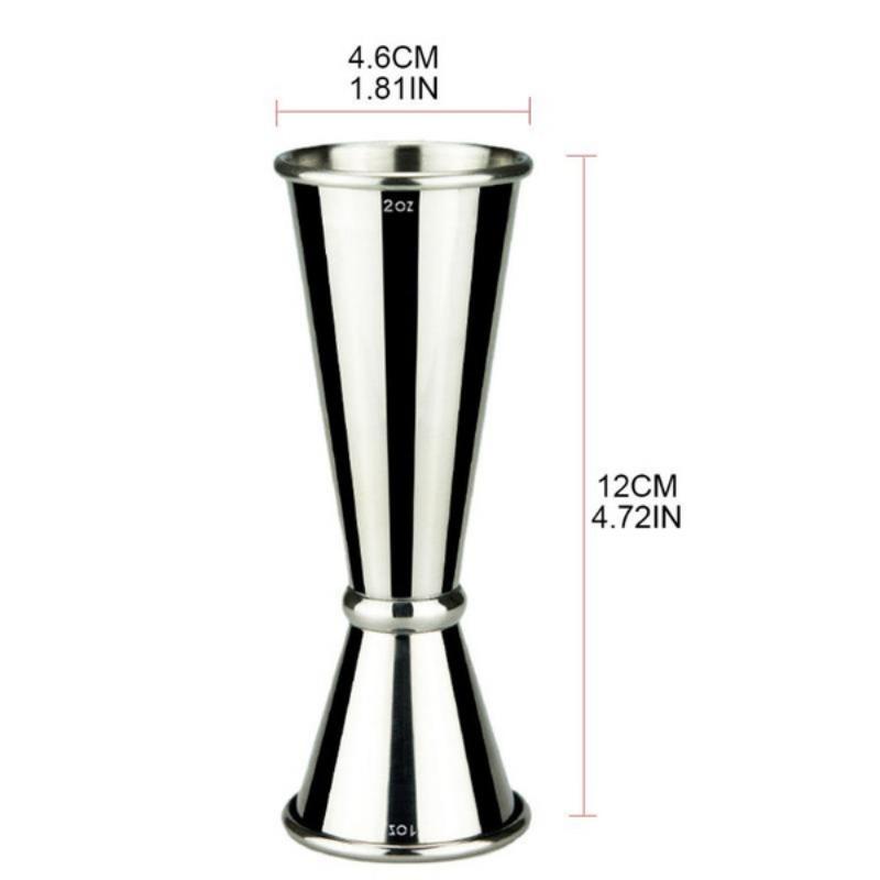 1PC Double Cocktail Jigger Japanese Design Stainless Steel Cocktail Bar Jigger 1oz/2oz Measuring Cup for Home Party Club Bar Accessories