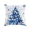 Home Decoration Living Room Sofa Cushion Pillow Christmas Bedroom Blue Snowman Pattern Ins Style Pillow Cover