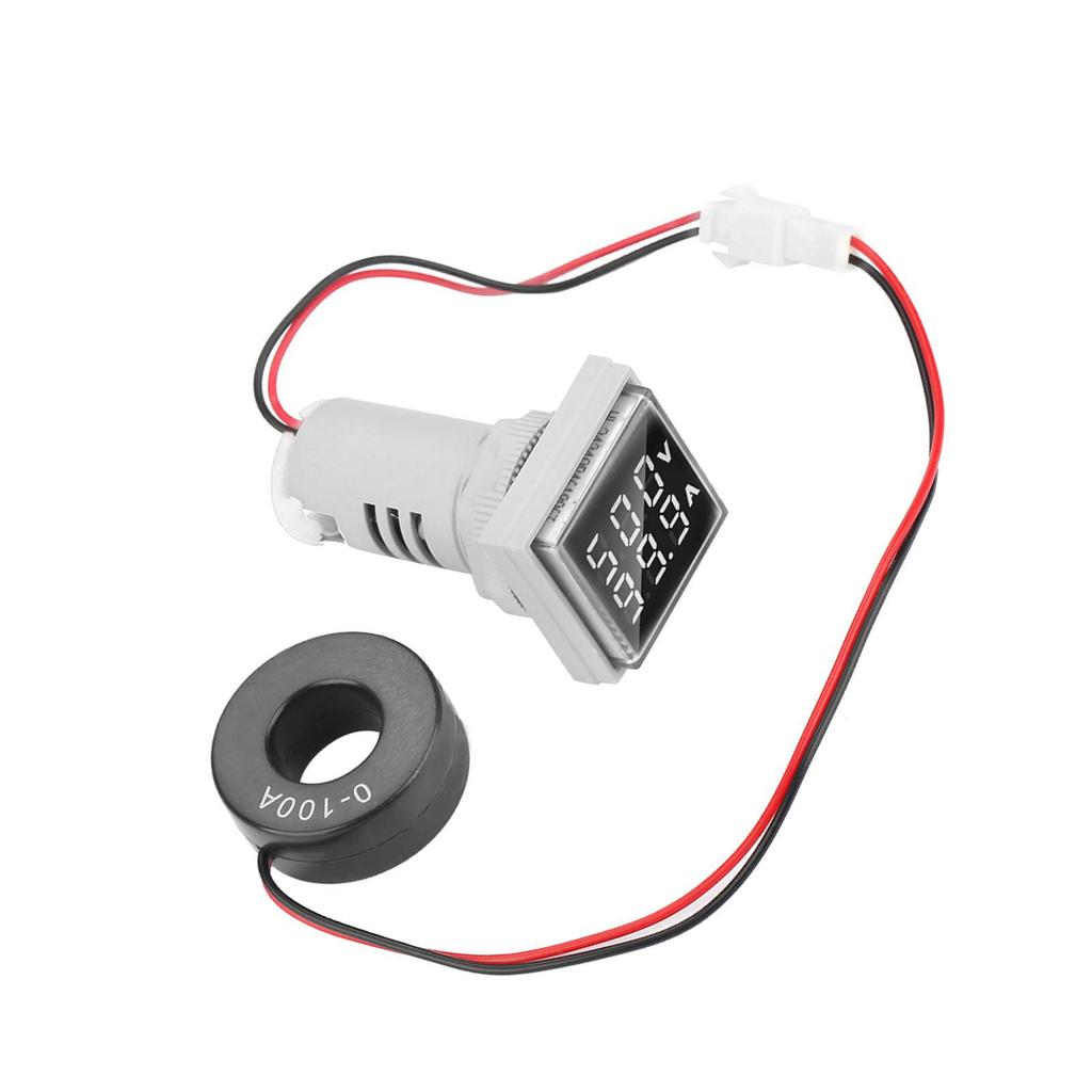 Светодиодный цифровой дисплей переменного тока вольтметр индикатор 22 мм 0100A индикатор счетчика (белый)