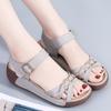 Женские летние сандалии для улицы, нарядные, с открытым носком, повседневные, серые сандалии для девочек, большой размер, на платформе, толстая подошва, увеличивающая рост