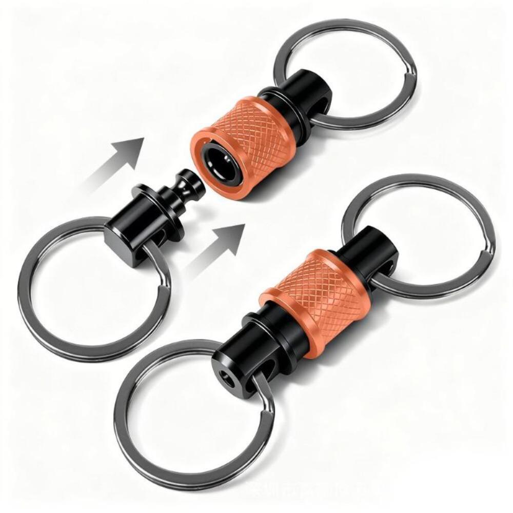 360 Degree Rotation Detachable Keychain Clip Retractable Key Chain  Hiking Accessories