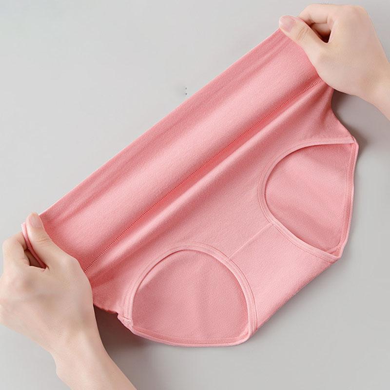 Хлопковые трусики для женщин с высокой талией, нижнее белье больших размеров, женские трусы, однотонное комфортное женское нижнее белье