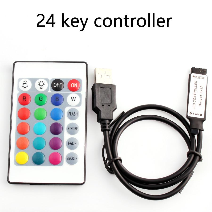 Светодиодная лента 5 12 24 Вольт RGB USB ИК-радиочастотный пульт дистанционного управления USB-светодиодная лента 3 17 24 пульта дистанционного управления
