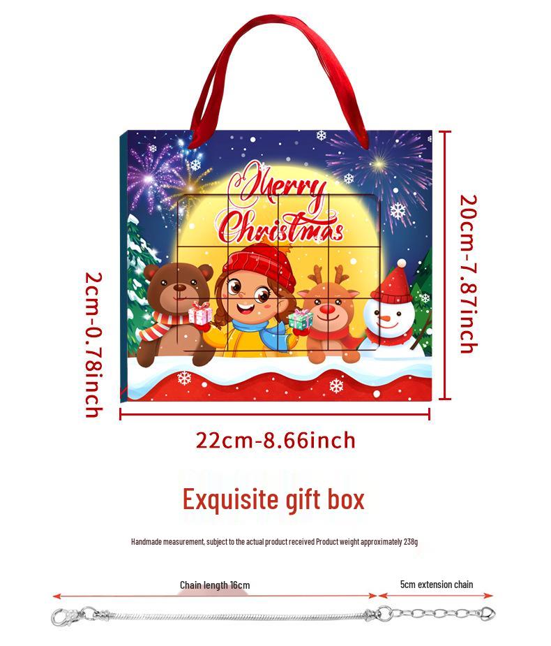 Набор браслетов-пазлов «Сделай сам» с рождественской снежинкой и Сантой, из бусин, для детей и женщин