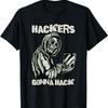 Смешная футболка «Взламывающий скелет», «Хакеры будут хакать», «Технарь-гик»