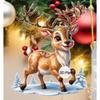 Cute Elk Baby with Christmas Lights Acrylic 2D Flat Pendant Christmas Tree Decoration  Pendant Car Rearview Mirror Pendant Holiday Decoration Pendant