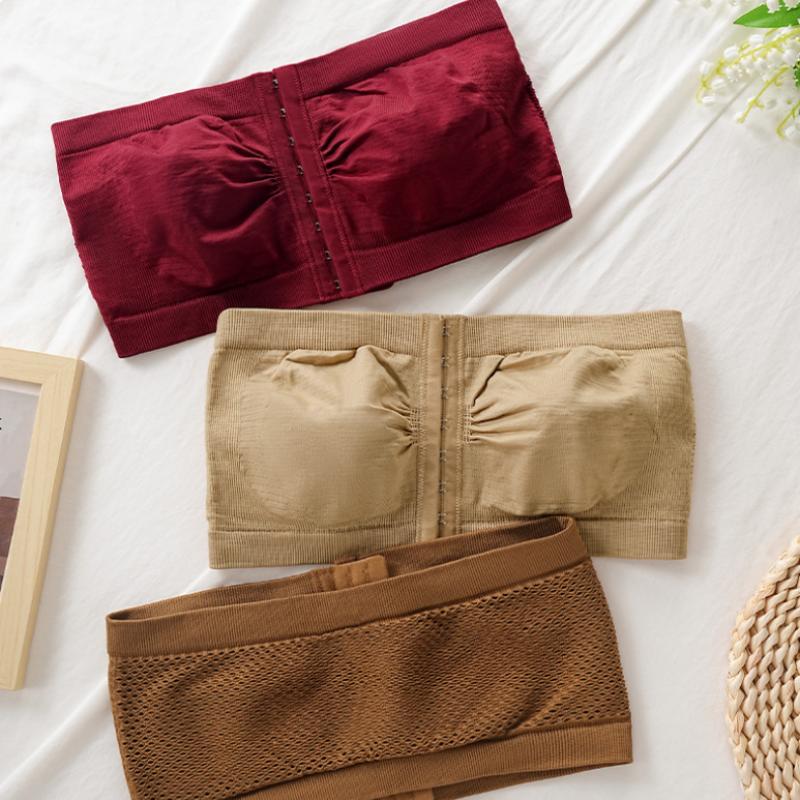 Женский невидимый бюстгальтер с пряжкой спереди, европейский большой размер, нижнее белье пуш-ап, летний топ-труба с запахом на груди L-6XL