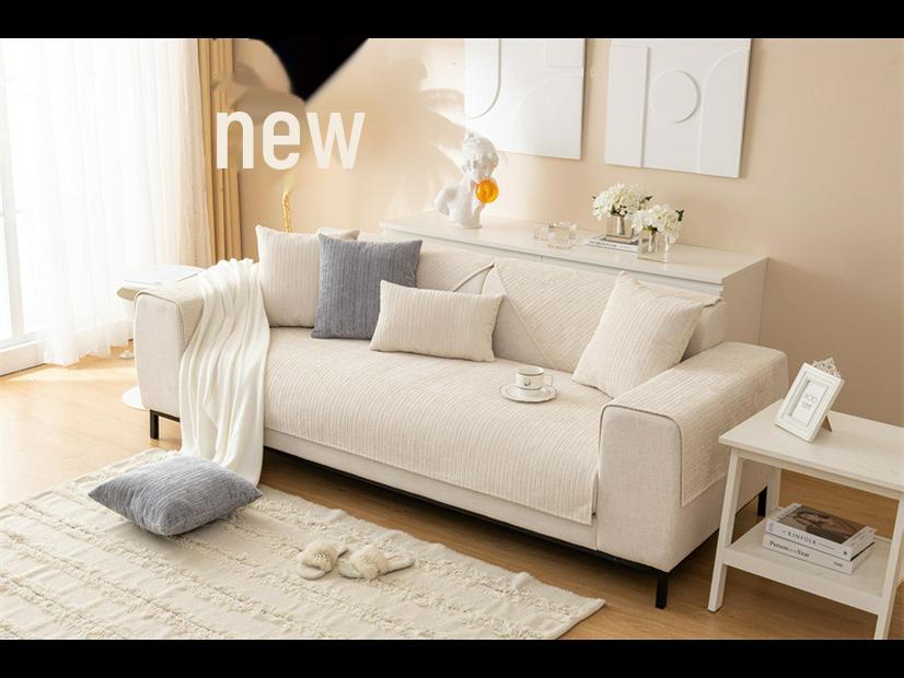 Современная зимняя вельветовая полосатая плюшевая диванная подушка - нескользящая, однотонная