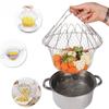 Stainless Steel Folding Fryer Mesh Multifunctional Kitchen Strainer Drain Basket French Fry Mesh