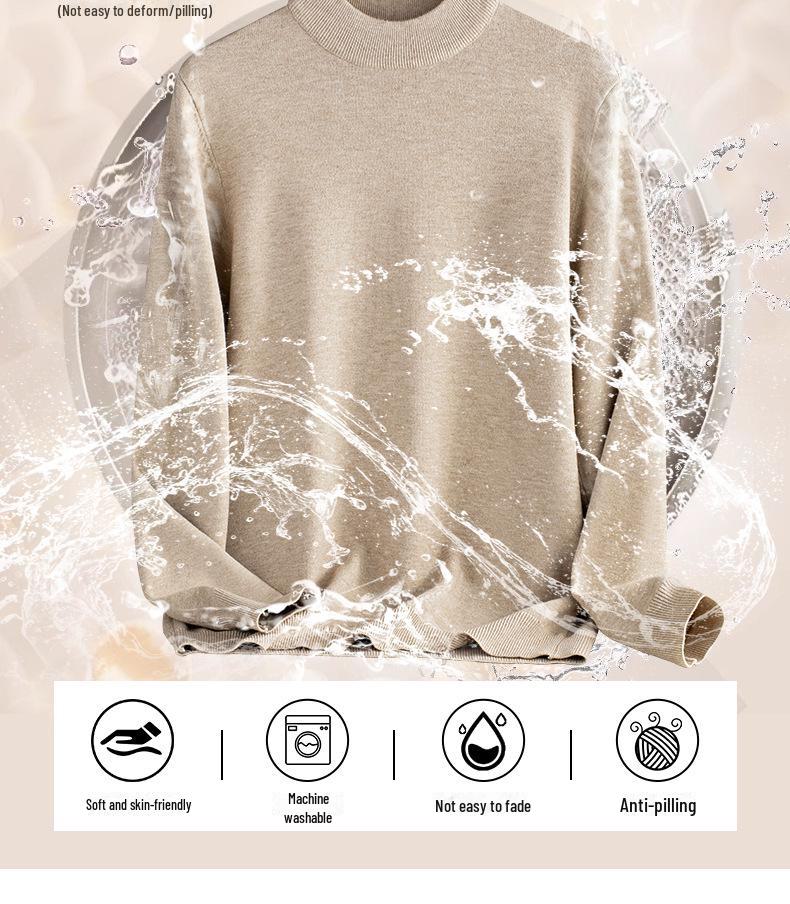 Мужской свитер-полуводолазка из модала из мерсеризованной шерсти высшего качества - теплая трикотажная модель средней длины для осени/зимы