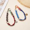 Fashion Leather Keychain Pendants Bags Chain Multi-functional Detachable Rope Woven Metal Chain Lanyard Bag Hanging Accessories