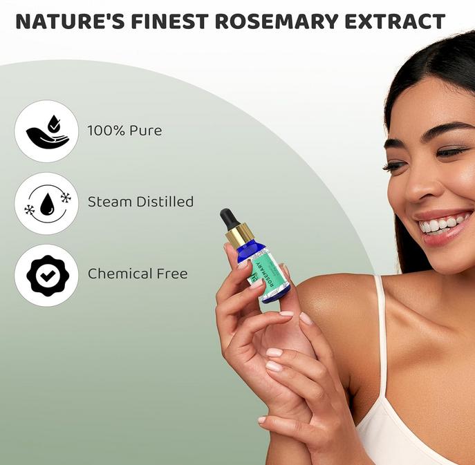 Эфирное масло розмарина Rey Naturals, масло розмарина для роста волос, полезно для кожи, тела и блестящих мягких волос 15 мл