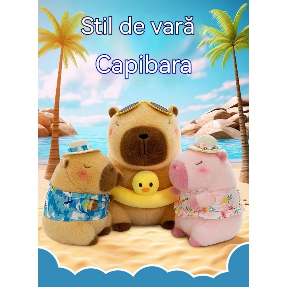 Capybara Plush Toy Summer Design 30cm Blue Stuffed Animal for Kids 3+