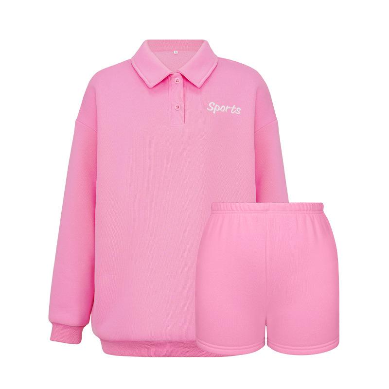 Розовый свитер Барби в европейском и американском стиле, модный спортивный костюм с вышивкой логотипа, пуловер с длинными рукавами, флисовый костюм-свитер