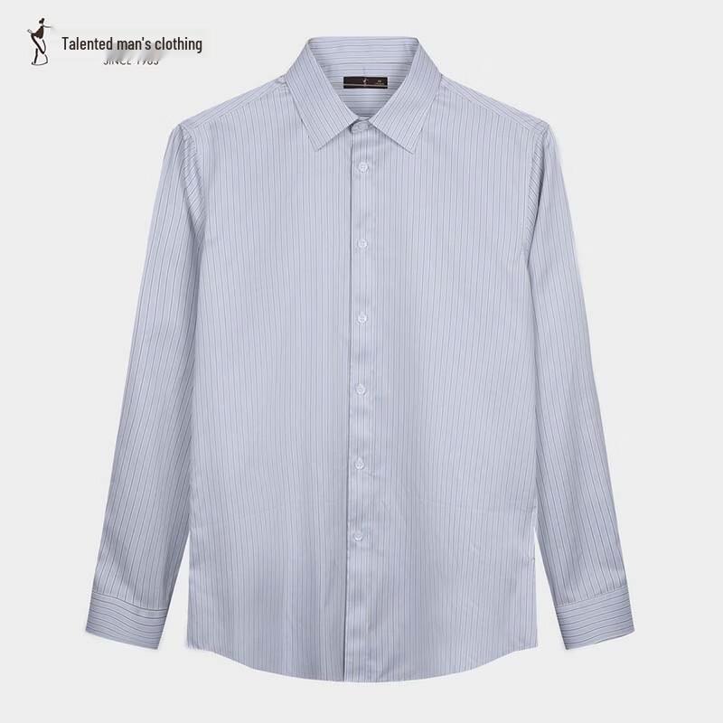 TRIES Classic Stripe Business Casual Long Sleeve Shirt