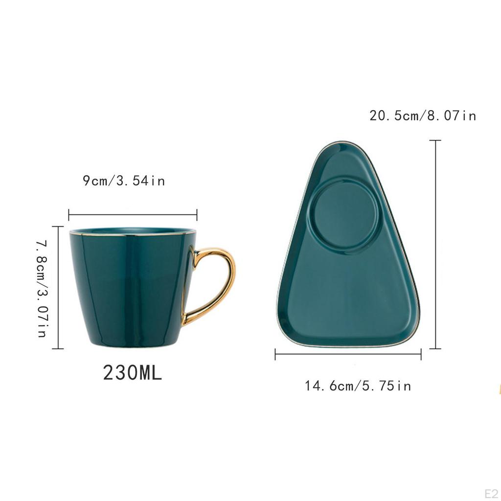 Керамическая кружка для кофе, набор, чашка для капучино с блюдцем и ложкой, новинка для сока, хлопья