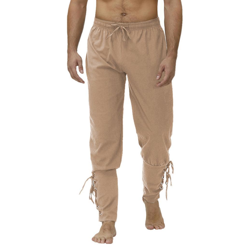 Men's Casual Strappy Skinny Pants For Drama Performances Solid Color Trousers