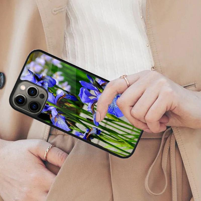 Iris Flower Floral Watercolor Magnetic Phone Case For APPLE iPhone 17 Air 16 14 13 12 Pro Max 15 Plus Wireless MagSafe Cover