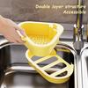 Sink Drain Basket with Fine Mesh Touchless Garbage Disposal Double-Layer Structure Sink Drain Filter Kitchen Tool
