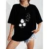White Oversized T Shirt With Cute Cat Print For Casual Wear