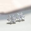 Huitan Aesthetic Flower Stud Earrings for Women with AAA Cubic Zirconia Stone Wedding Party Fashion Versatile Earrings Zircon