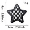 Leopard Print Star Plaid Glitter Embroidery Fabric Patch for DIY Hats and Bags