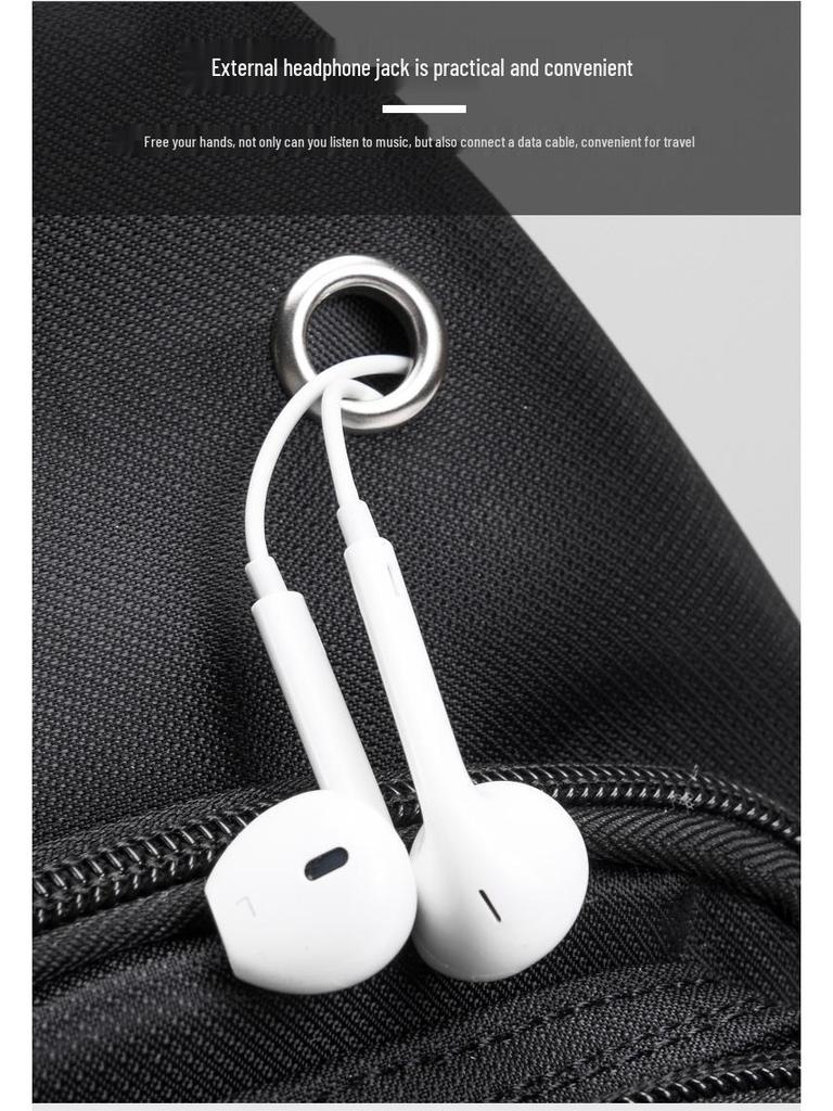 Men's Large Oxford Waterproof Chest Bag - Trendy Single Shoulder Crossbody for Outdoor Sports