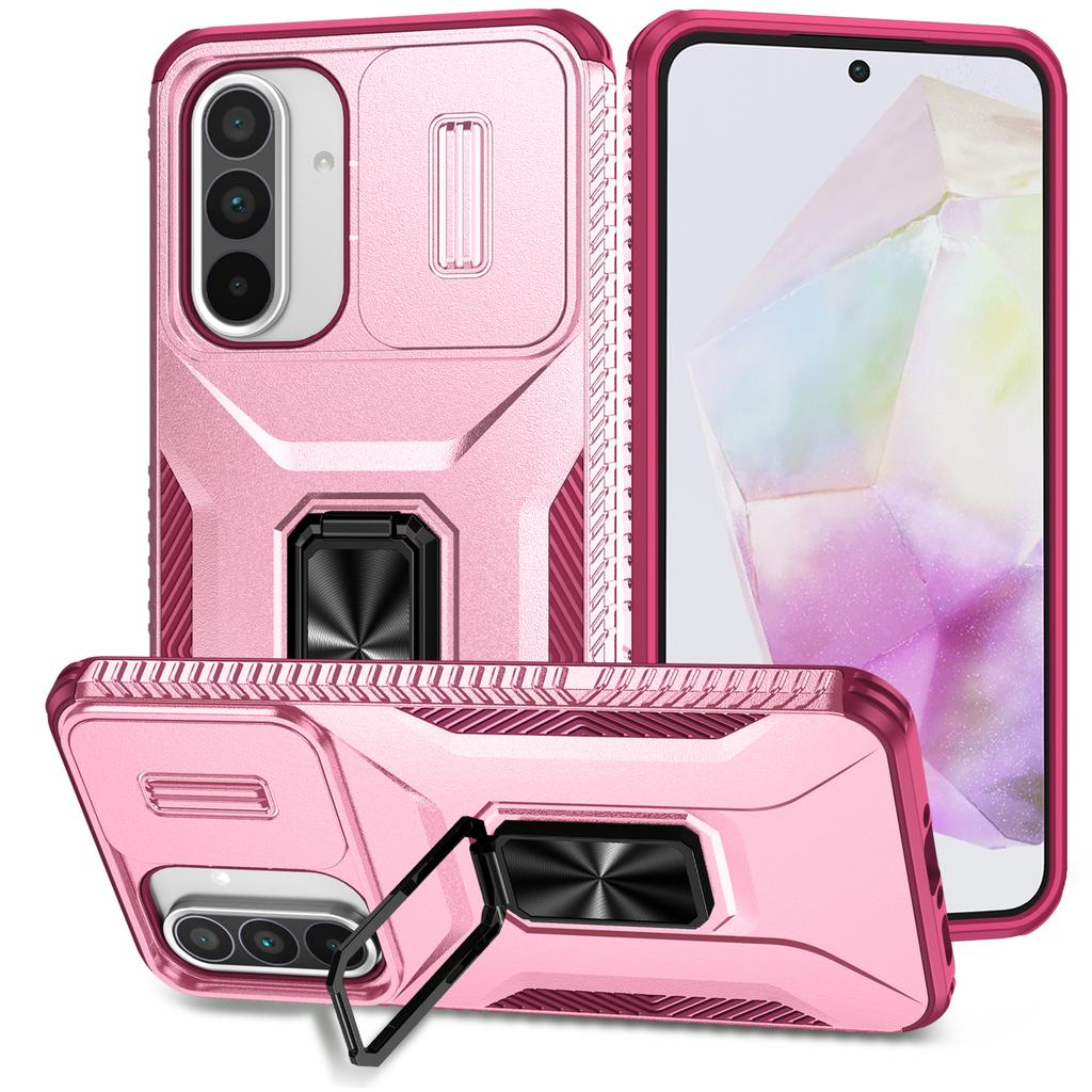 Крышка объектива камеры с кольцом для автомобильного крепления, подставка, гибридный жесткий ПК, мягкий TPU, противоударный защитный чехол для Samsung Galaxy S25 S24 S23 Ultra A16 A56 A26 A55 A15