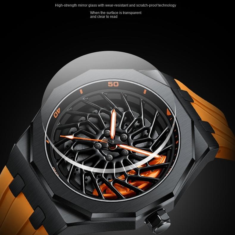 Часы SVJ Wheel Hub Мужские BWM I8 Модифицированная тема Ultra Run Светящиеся кварцевые гидравлические