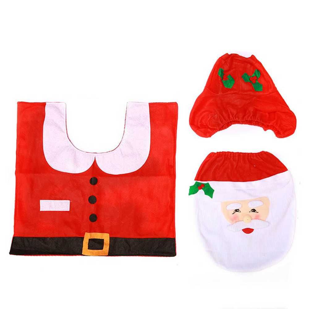 Christmas Bathroom Accessories Xmas Decor Christmas Supplies Toilet Decoration Toilet Seat Cover