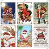 Decor Christmas Vintage Tin Sign Plaque Metal Retro Plate Poster for Club Living Room Kitchen Home Wall Art Decoration