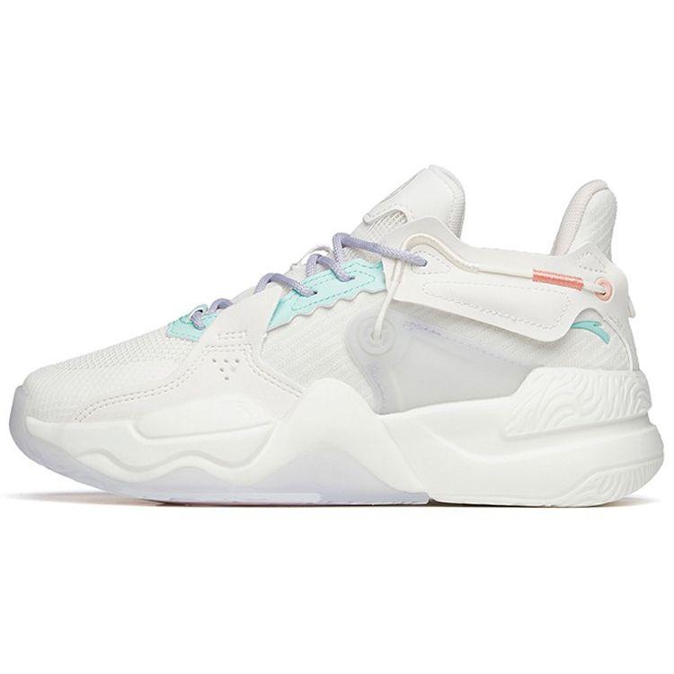 Anta Кроссовки Lifestyle Series с нескользящей износостойкой подошвой для скейтбординга женские белые фиолетовые зеленые 122218083-2