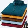 7XL 6XL Мужская вельветовая рубашка с длинным рукавом 100% хлопок Повседневная Классический крой Мягкая Удобная Карман Формальные рубашки Мужская одежда