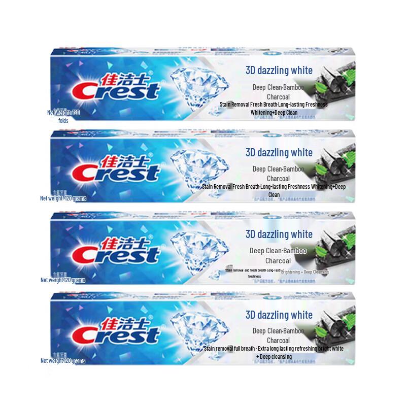 Crest 3D White Charcoal Toothpaste (120g x 4)