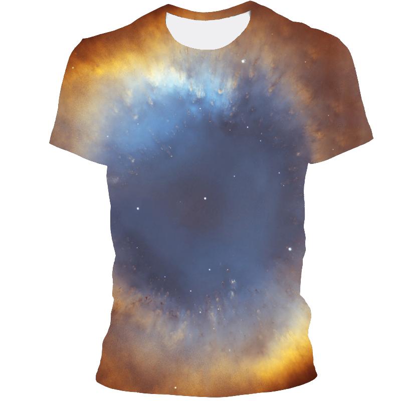Vast Starry Sky Universe Graphic T Shirts For Men Summer Fashion 3D Space Planet Pattern T-shirt Personality Cool Style T-shirts
