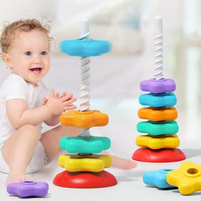 Звездная спиральная башня, автоматическая вращающаяся радужная звезда, кольцо, игрушка для развития мелкой моторики