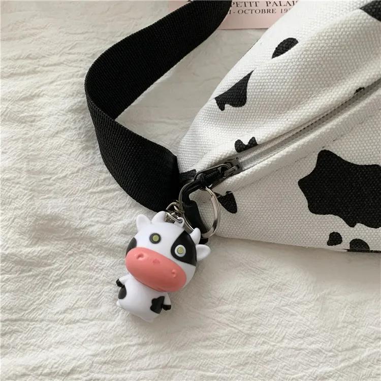 Woman Chest Bag Korea INS Cow Canvas Small Waist Pack Japanese Harajuku Style Wild Girl Cute Student Chest Bag Female Pockets