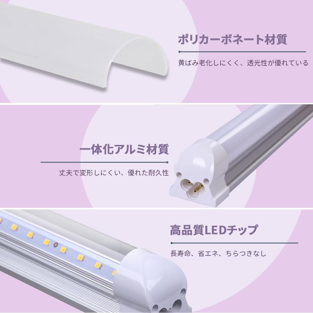 Integrated 20W LED Fluorescent Light Fixture with Switch, Easy Installation, No Wiring Required, LED Straight Tube T8 Fluorescent Light Fixture Set,