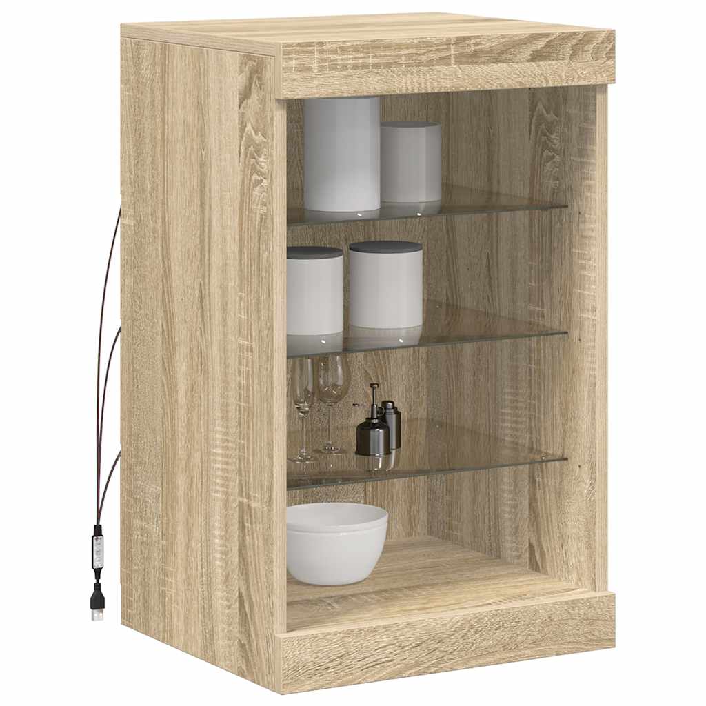 Vidaxl Szafka Z Oświetleniem Led, Dąb Sonoma, 41X37X67 Cm